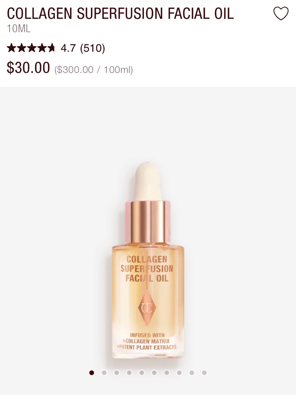 Charlotte Tilbury Collagen Superfusion Facial Oil